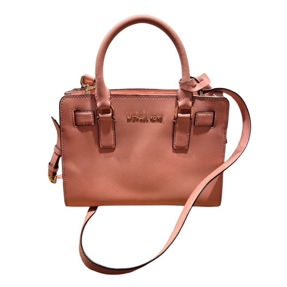 Michael Kors Dillon Pale Pink Leather Medium Saffiano Leather Satchel NWOT - Picture 1 of 10